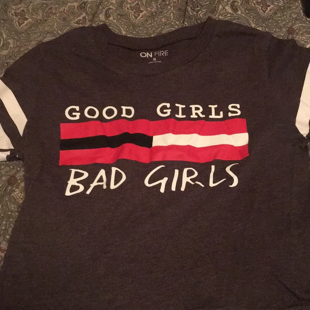 Short sleeved “good girls, bad girls” shirt